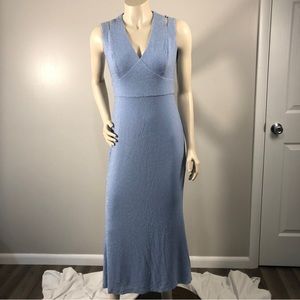 Calvin Klein - Petite short- light blue shimmery evening gown